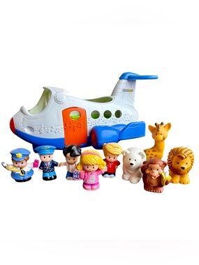 Fisher-Price Little People Travel Together Airplane Musical Toy Lot - 9 Figures